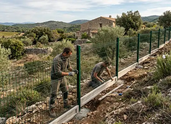 Grillage rigide sur soubassement béton dans le Var